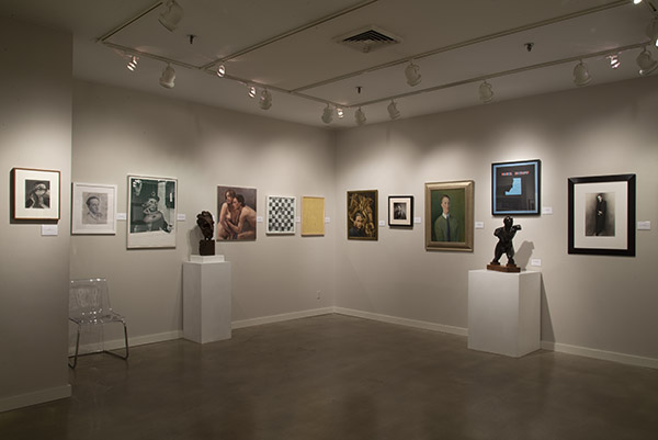 Installation shot of Depicting Duchamp: Portraits of Marcel Duchamp and/or Rrose Selavy at Francis M. Naumann Fine Art