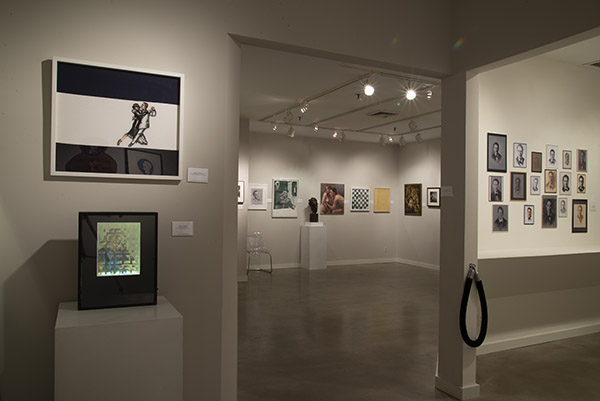 Installation shot of Depicting Duchamp: Portraits of Marcel Duchamp and/or Rrose Selavy at Francis M. Naumann Fine Art