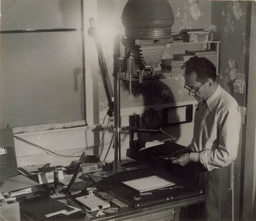Man Ray in His Darkroom, 1948
